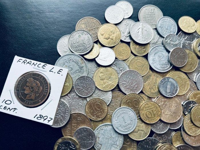 Frankrijk. Collection of coins (Zonder minimumprijs), Timbres & Monnaies, Monnaies | Europe | Monnaies non-euro