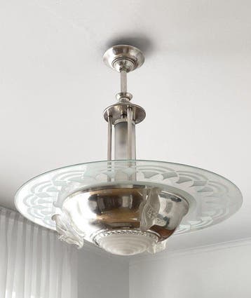 Chandelier - lustre 1935 Art Deco Petitot Ezan (attr.) -