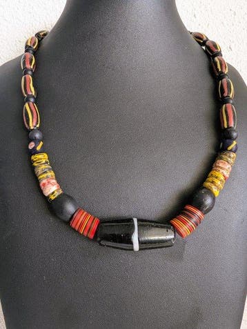 Halsketting - Ghana - (x2) handelsparels (Zonder, Antiek en Kunst