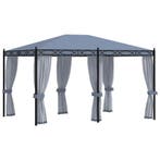 vidaXL Prieel met horren 3x4 m staal antraciet, Verzenden