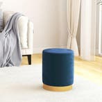 vidaXL Hocker met opbergruimte rond fluweel 31 x 37 cm blauw, Verzenden, Nieuw
