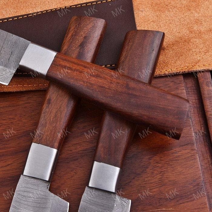 Keukenmes - Chefs knife - gevouwen staal, hout - Noord, Antiquités & Art, Antiquités | Ustensiles de cuisine