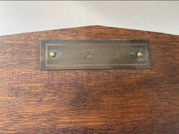 Étagère murale (2) - bois, laiton, verre - Porte-torchons