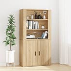 vidaXL Hoge kast bewerkt hout sonoma eikenkleurig, Verzenden, Nieuw