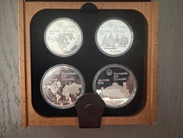Canada. 5, 10 Dollars 1976, Olympic Silver Proof Set, 4 x