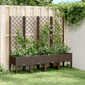 vidaXL Plantenbak met latwerk 160x40x142 cm polypropeen, Verzenden