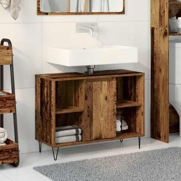vidaXL Badkamerkast Oud Hout 80 x 33 x 60 cm Bewerkt hout, Verzenden