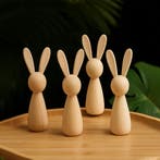 Houten konijn figuurtje (voor knutselwerk, 9 cm hoog), Verzenden, Nieuw