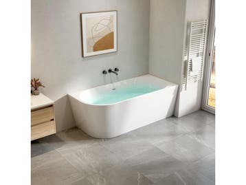 Veiling - Hoekbad - Rechts - 170x78x58Cm Wit