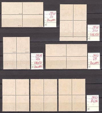 Triest - Zone A 1948/1950 - Sélection en blocs de 4, y, Timbres & Monnaies, Timbres | Europe | Italie