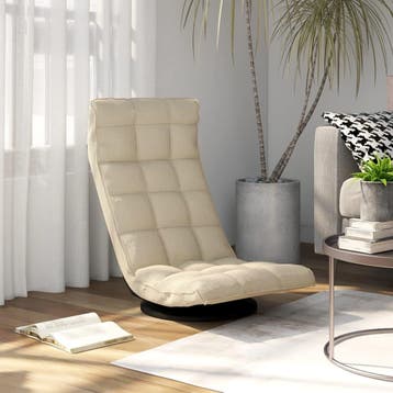 vidaXL Vloerstoel draaibaar stof crèmekleurig, Maison & Meubles, Chaises, Verzenden