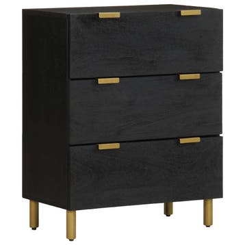 vidaXL Dressoir 60x33x75 cm bewerkt hout zwart, Huis en Inrichting, Verzenden, Nieuw