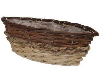 Mand Wilgentenen Pampas Tricolor Naturel 31x11x10 cm, Nieuw