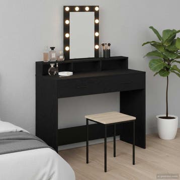 vidaXL Kaptafel Zwart 100 x 41 x 140 cm Bewerkt hout, Verzenden, Nieuw