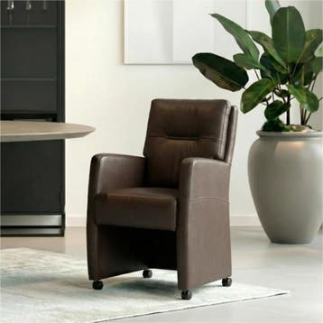 Set van 8 Leren eetkamerstoelen Sharp - Toledo Moss, Ophalen of Verzenden