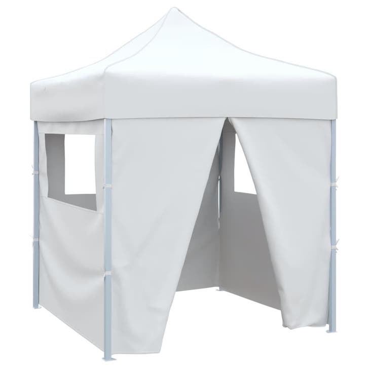 vidaXL Partytent met 4 zijwanden inklapbaar 2x2 m staal wit, Tuin en Terras, Partytenten, Nieuw, Verzenden