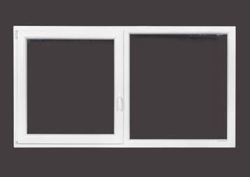 PVC raam draaikiep-vast b200xh110 cm Wit, Gevelraam of Ruit, 80 tot 120 cm, Nieuw, Ophalen of Verzenden
