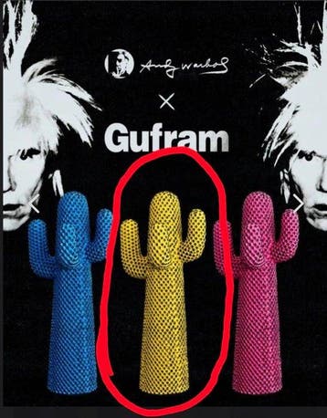 Gufram - Andy Warhol - Porte-manteau - Cactus jaune -
