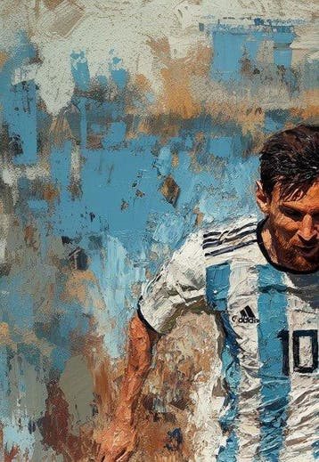 I_KONIQ - MESSI IN ALBICELESTE BASQUIAT STYLE, Nieuw