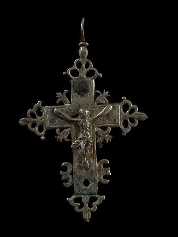 Reliekhouder - Zilver - 1650-1700 - Antiek reliekhouderkruis