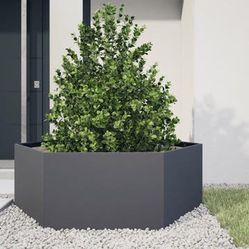 vidaXL Plantenbak zeshoek 138x120x45 cm staal, Verzenden, Nieuw