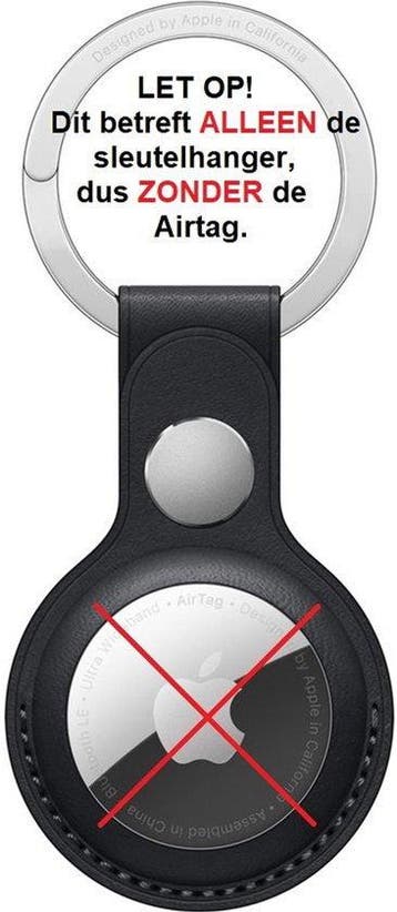 2dekans | Apple - Airtag Sleutelhanger - leer - Zwart, Ophalen of Verzenden, Nieuw