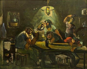 European School (c. 1950) - A Bar Fight