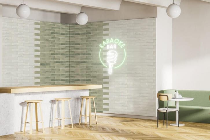 Wandtegel Sartoria Handvorm Vespa Lichtgroen Glans 5x25, Bricolage & Construction, Dalles & Carrelages, Enlèvement ou Envoi