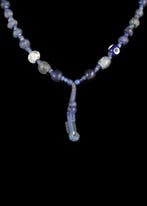 Oud-Romeins Donkerblauw glas Kralenketting (Zonder