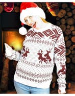 Foute kerst pull ondeugende rendieren bruin wit unisex, Ophalen of Verzenden, Nieuw