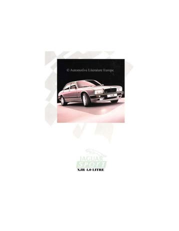 1989 JAGUAR XJR 4.0 SPORT BROCHURE ENGELS, Ophalen of Verzenden, Nieuw