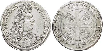 1/6 taler, daalder 1693 Sachsen-coburg Albrecht Iii 1680-..., Verzenden