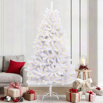 vidaXL Kunstkerstboom 300 LEDs PVC en Staal Wit, Diversen, Verzenden, Nieuw