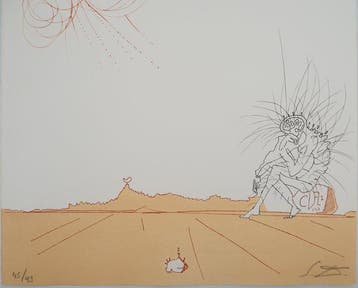 Salvador Dali (1904-1989) - Paysage iberique : Penseur, Antiek en Kunst