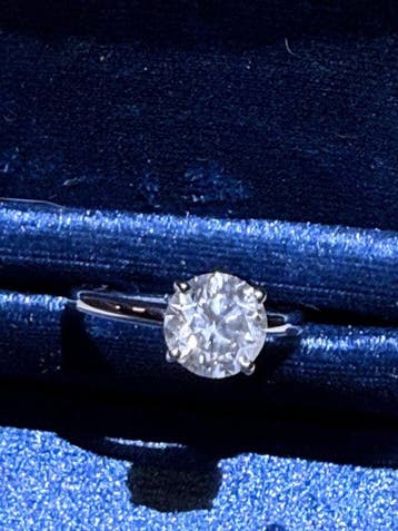 Bague de fiançailles - 14 carats Or blanc - 1.55ct. tw., Bijoux, Sacs & Beauté