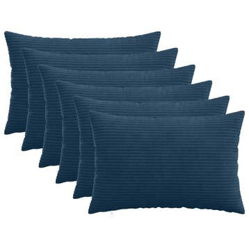 vidaXL Kussensloop 6 pcs HEERLEN Marineblauw 50 x 80 cm, Verzenden