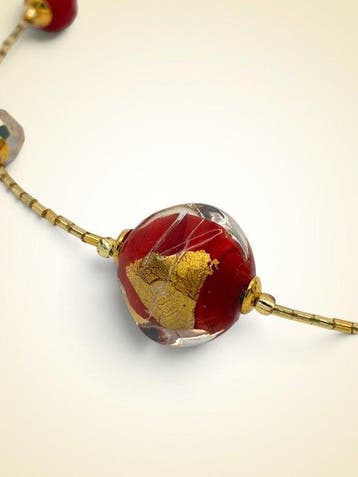 24 carats - verre de Murano, Or jaune - Collier - verre de