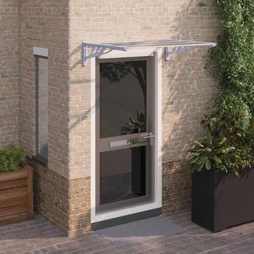 vidaXL Deurluifel 122x90 cm polycarbonaat grijs en, Verzenden