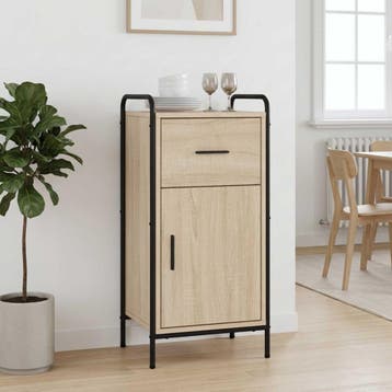 vidaXL Dressoir Sonoma Eiken 97 x 33 x 81 cm Bewerkt hout, Huis en Inrichting, Verzenden, Nieuw