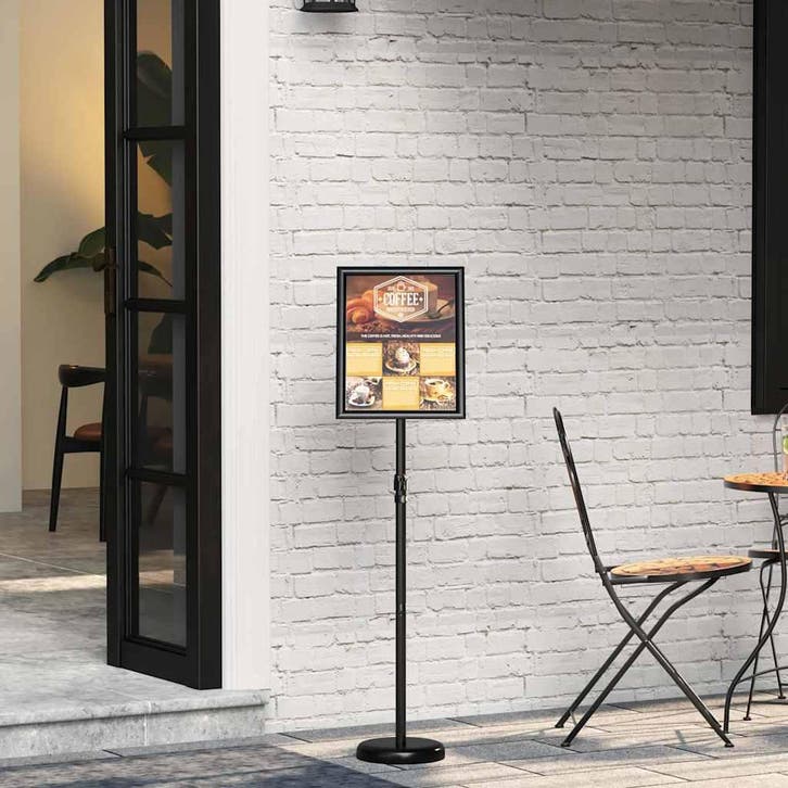 vidaXL Beursdisplays Zwart 25 x 25 x 125 cm Aluminium, Collections, Marques & Objets publicitaires, Envoi