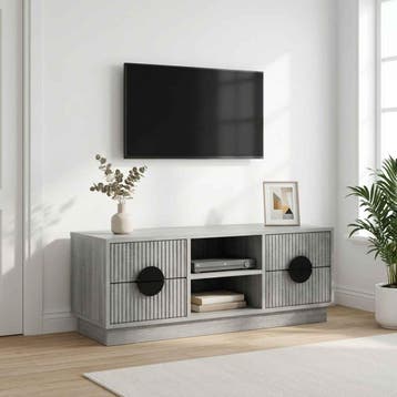 vidaXL Tv-meubel VENRAY 101 x 36,5 x 40 cm Grijs Sonoma, Huis en Inrichting, Verzenden, Nieuw