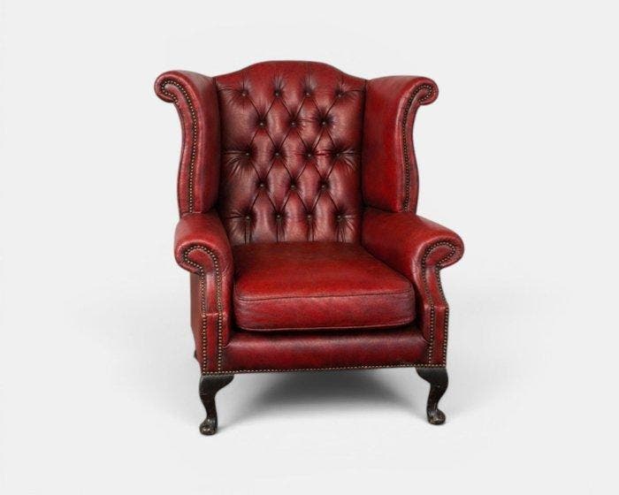 CHESTERFIELD QUEEN ANNE BRITISH - Fauteuil - Leder, Antiek en Kunst, Curiosa en Brocante