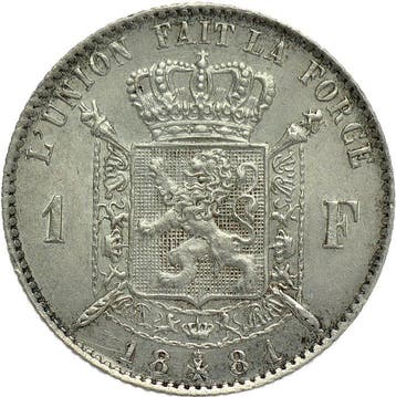 Belgique. Léopold II. 1 Franc 1881 FR - KEY DATE - TOP