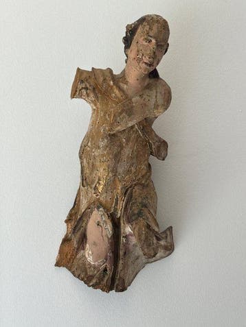 Sculpture, Baroque angel sculpture – 18th century - 43 cm -