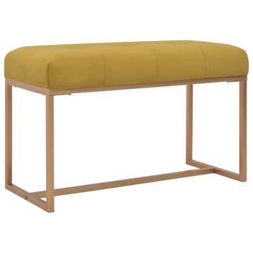 vidaXL Bankje 80 cm fluweel mosterdkleurig, Verzenden