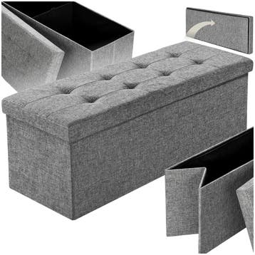 Opvouwbare hocker van polyester met opbergruimte 110x38x38cm, Huis en Inrichting, Verzenden, Nieuw