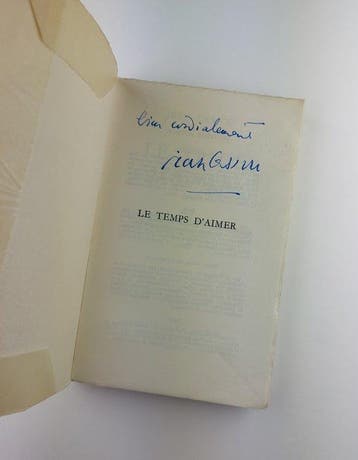 Signé ; Jean Cassou - Le Temps dAimer [Signé] - 1959