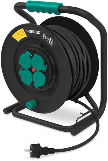 2dekans | VONROC PRO Kabelhaspel 50m – IP44 – Neopreenkabel, Ophalen of Verzenden