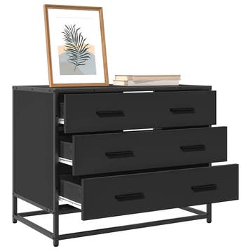 vidaXL Ladekast 70x41x56 cm bewerkt hout zwart, Verzenden, Nieuw