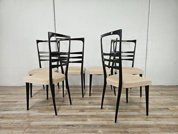 Chaise (6) - Chaises pour salle à manger en hêtre et, Antiquités & Art